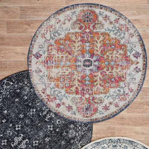 Bone, White & Round Art Moderne Louvre Rug