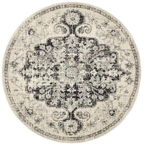 Charcoal Chilaz Bulbut Round Rug