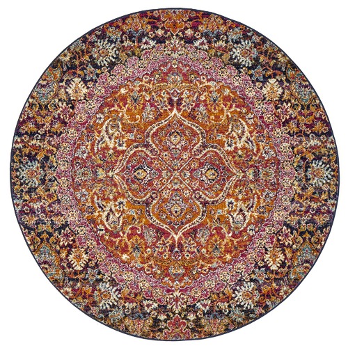 Multi Coloured Levent Jilla Round Rug