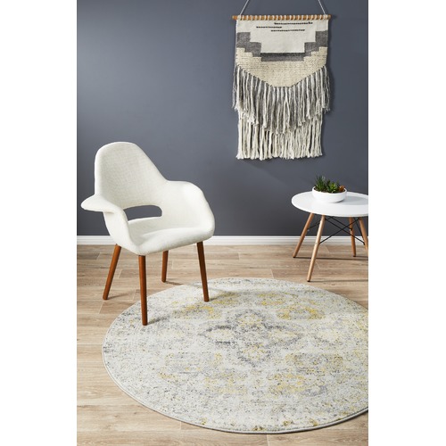 Silver Emre Mustak Round Rug