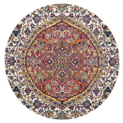 Rust Eser Laiya Round Rug