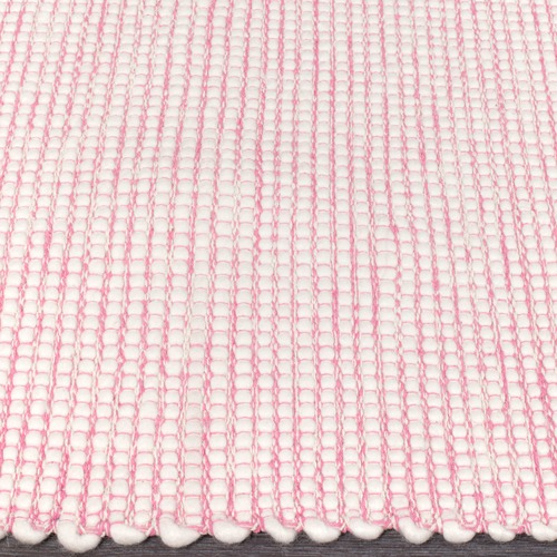 Pink & White Felted Wool Scandi Rug