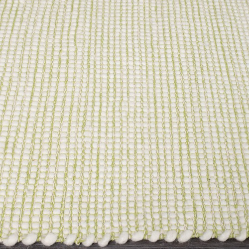 Green & White Felted Wool Scandi Rug