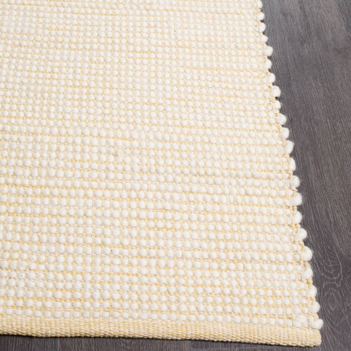 Yellow & White Felted Wool Scandi Rug