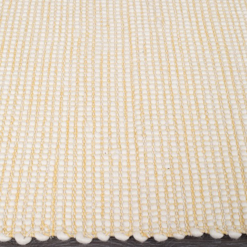 Yellow & White Felted Wool Scandi Rug