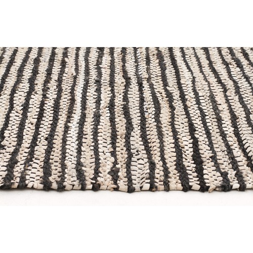 Network Bondi Leather and Jute Nude Black White Rug & Reviews Temple
