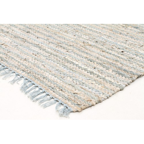 Network Rugs Bondi Leather and Jute Sky Blue Rug