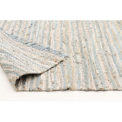 Network Rugs Bondi Leather and Jute Sky Blue Rug