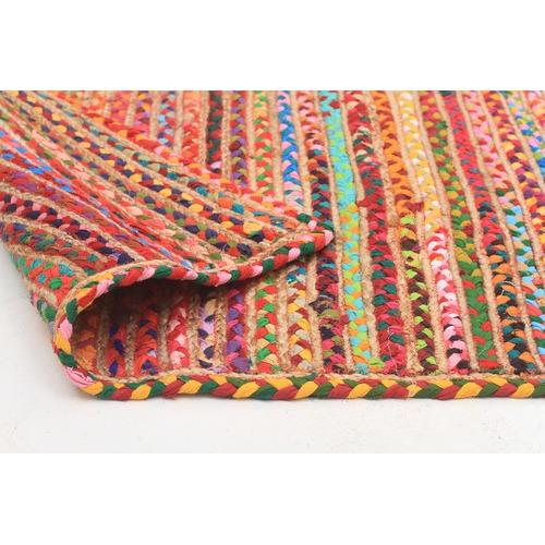 Bohemian Jasmine Hand Braided Multi Coloured Rug
