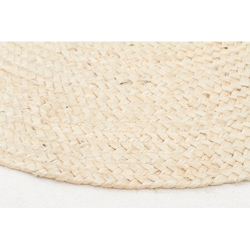 Round Jute Natural Rug Bleached