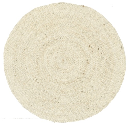 Round Jute Natural Rug Bleached