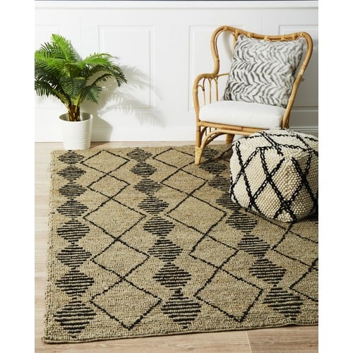 Akabari Natural & Black Woven Jute Rug