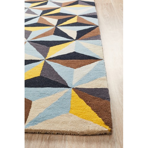Crystal Designer Wool Blue Rug