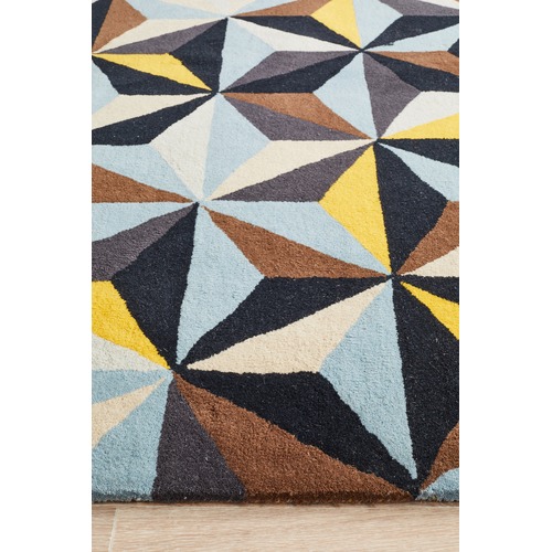 Crystal Designer Wool Blue Rug