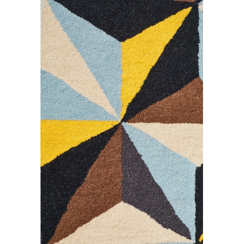 Network Rugs Crystal Designer Wool Blue Rug | Temple & Webster