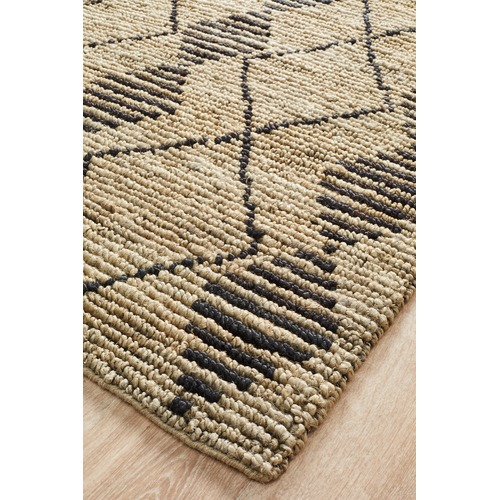 Akabari Natural & Black Woven Jute Rug