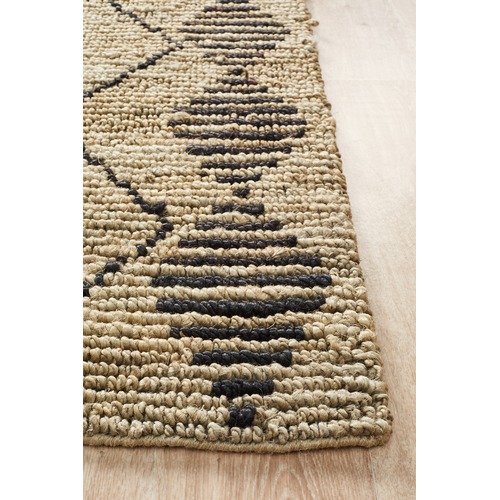 Akabari Natural & Black Woven Jute Rug