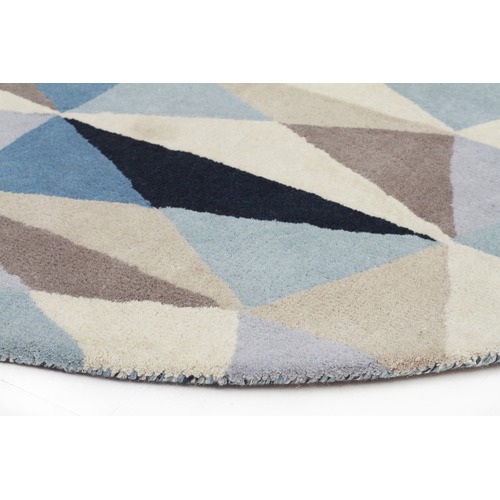 Gem Stone Designer Wool Blue Rug