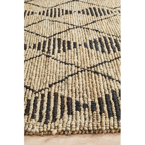 Akabari Natural & Black Woven Jute Rug