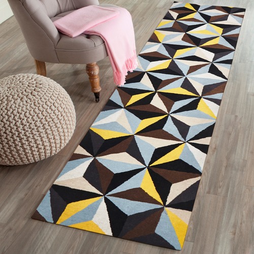Crystal Designer Wool Blue Rug