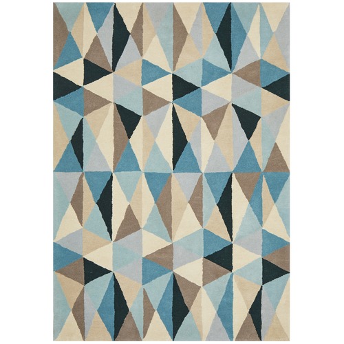 Network Rugs Gem Stone Designer Wool Blue Rug | Temple & Webster