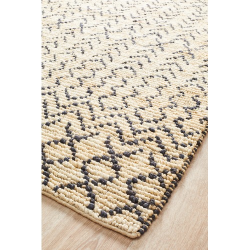 Network Rugs Safavid Natural & Black Woven Jute Rug | Temple & Webster