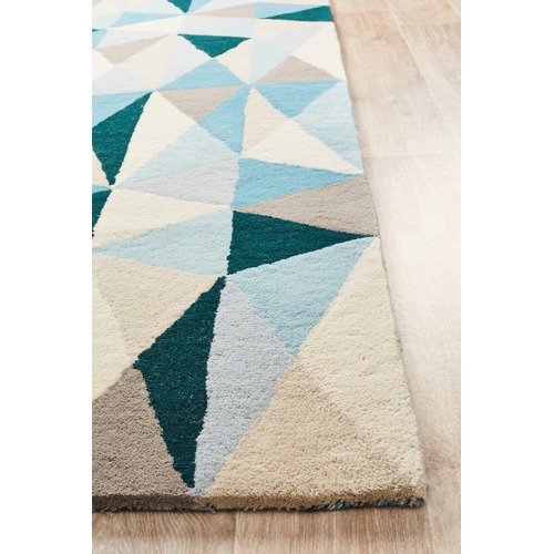 Gem Stone Designer Wool Blue Rug