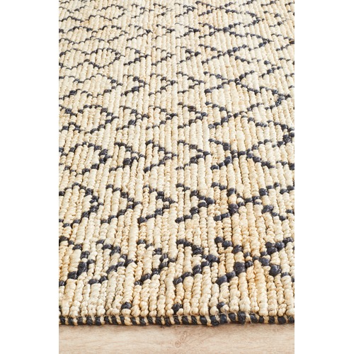 Simba Black Woven Jute Rug