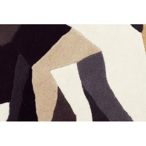 Crossroads Designer Wool Brown White Grey Rug