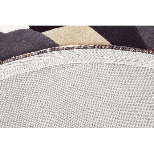 Crossroads Designer Wool Brown White Grey Rug