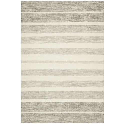 Meli Grey 100 Pure Wool Scandinavian Style Flatweave Rug