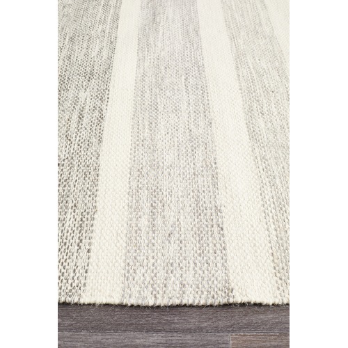 Meli Grey 100 Pure Wool Scandinavian Style Flatweave Rug
