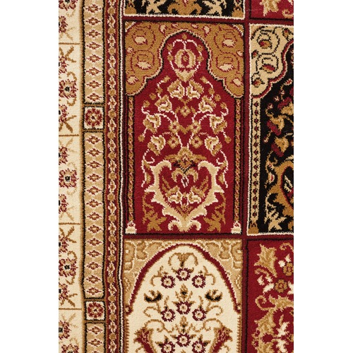 Burgundy with Ivory Traditional Panel Rug