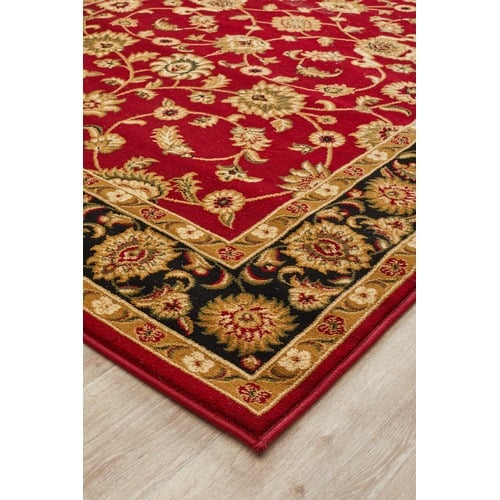 Classic Red with Black Border Traditional Rug