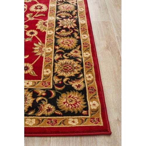 Classic Red with Black Border Traditional Rug