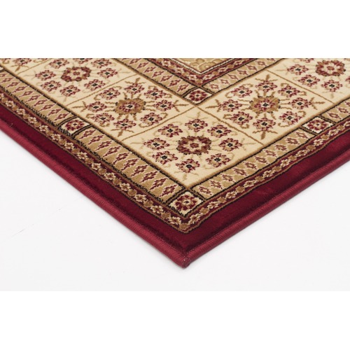Burgundy with Ivory Traditional Panel Rug