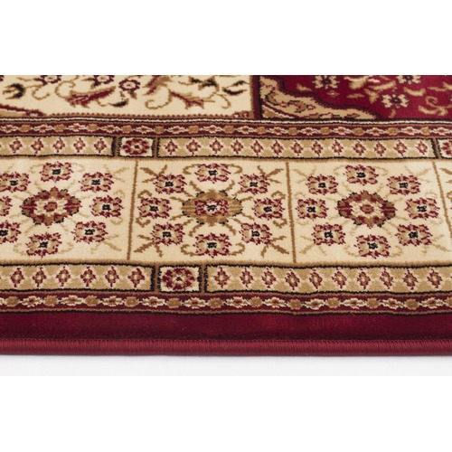 Burgundy with Ivory Traditional Panel Rug