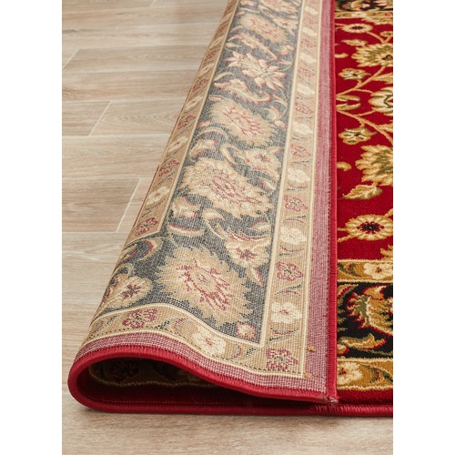 Classic Red with Black Border Traditional Rug