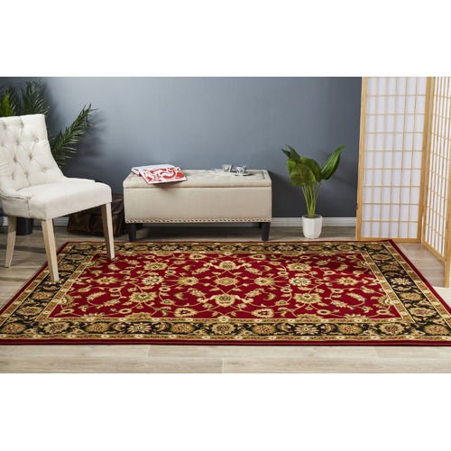Classic Red with Black Border Traditional Rug