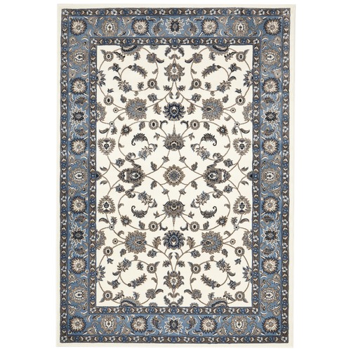 Classic Rug White with Blue Border