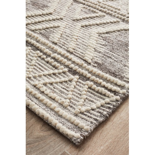 Network Rugs Grey Textured Alva Wool Rug | Temple & Webster