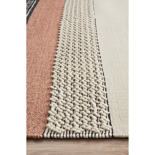 Network Rugs Peach & Denim Wool Textured Astrid Rug Temple & ster