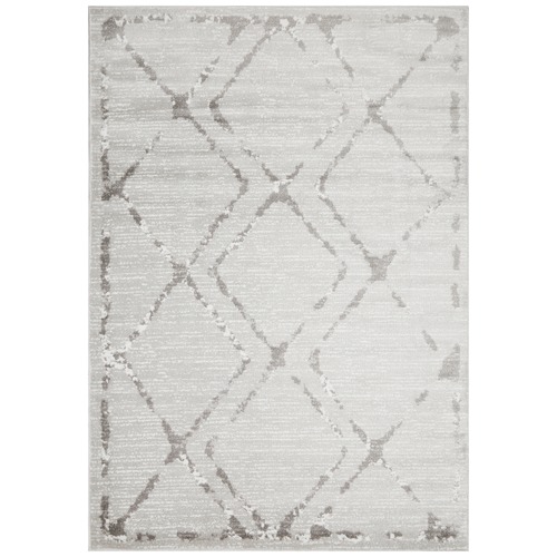 Silver & Grey Diamond Rug