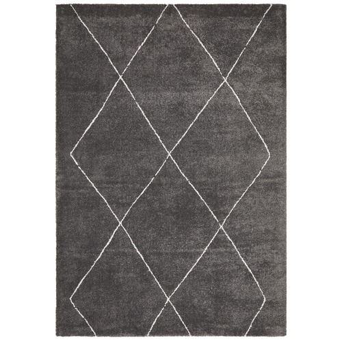 Charcoal & Ivory Super Soft Moroccan Look Rug