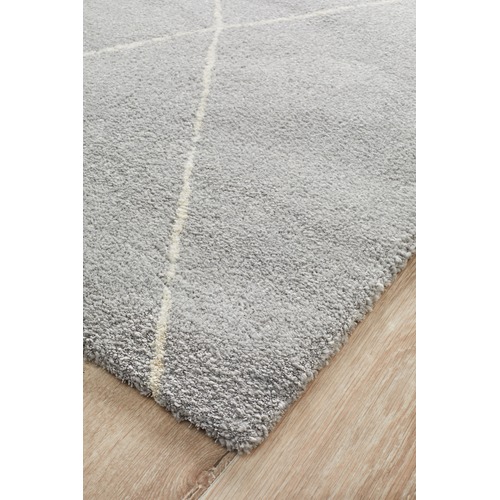 Silver Grey & Ivory Super Soft Moroccan Look Rug