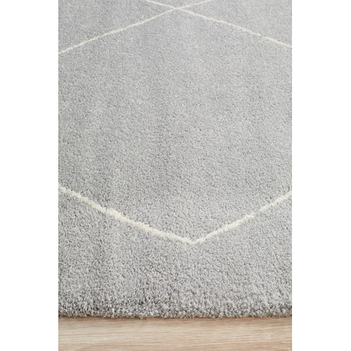 Silver Grey & Ivory Super Soft Moroccan Look Rug