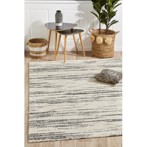 Charcoal & Ivory Super Soft Modern Contemporary Rug