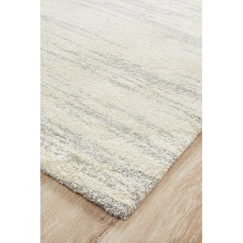 Silver Grey & Ivory Super Soft Modern Contemporary Rug