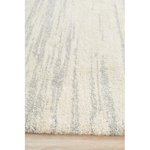 Silver Grey & Ivory Super Soft Modern Contemporary Rug