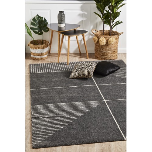 Charcoal & White Super Soft Metro Contemporary Rug